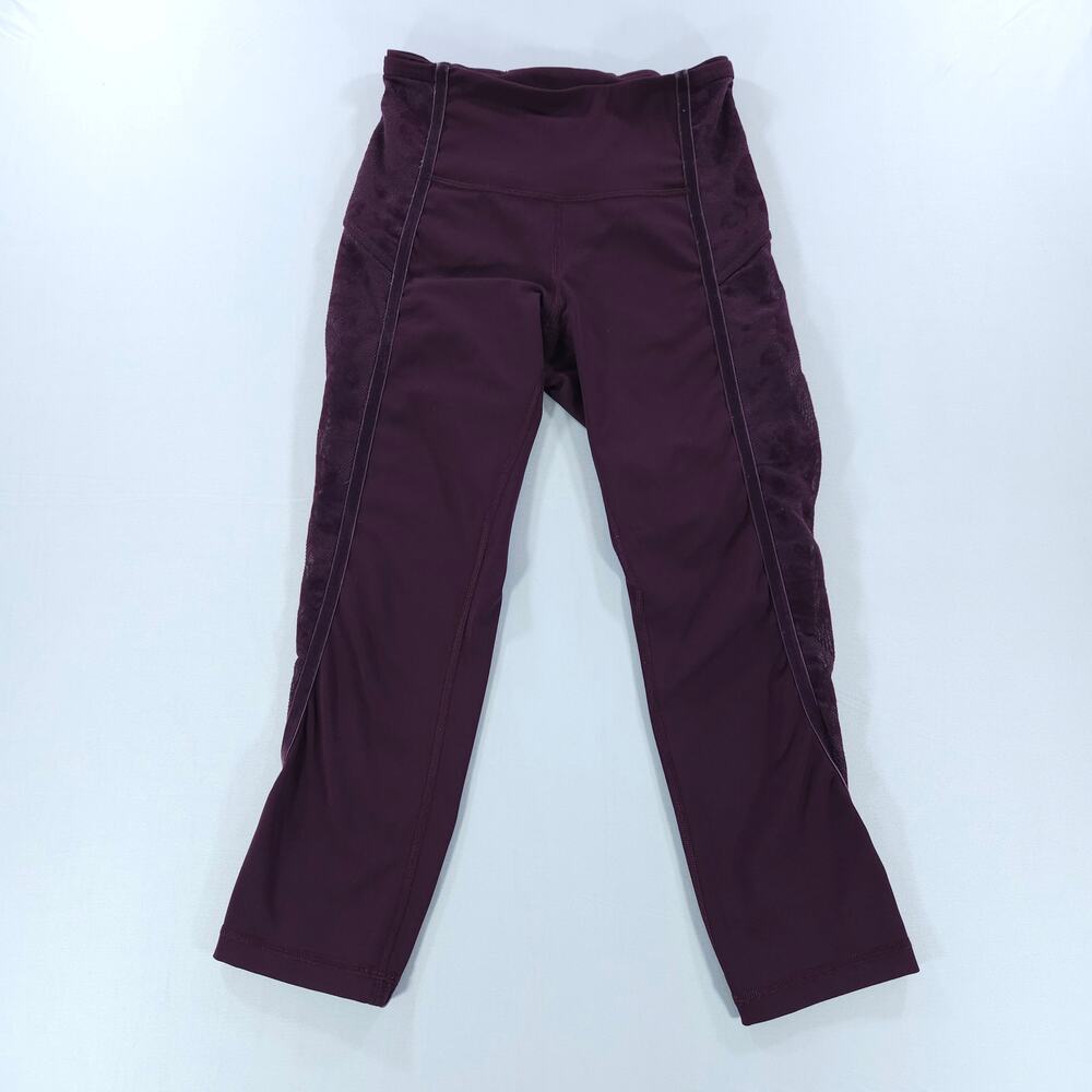 Lululemon Lab Geo Tight 28" High Rise Plum Honeycomb Mesh Leggings Size 4